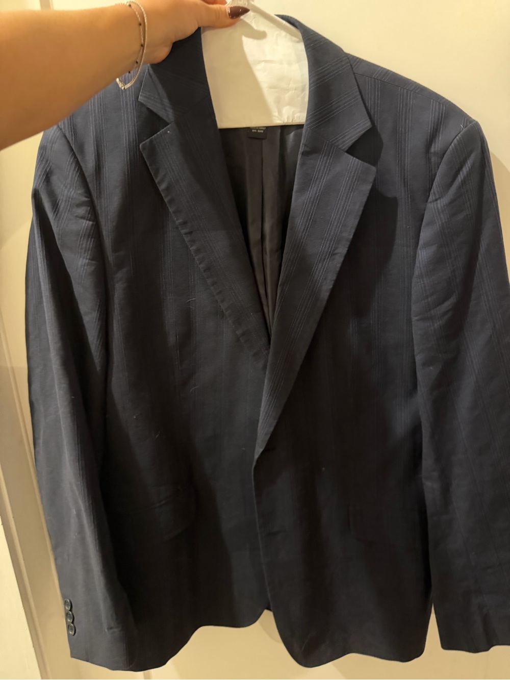INC International Concepts Men's Dark Navy Pinstripe Blazer